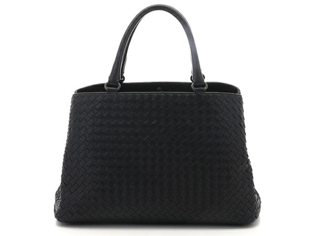 BOTTEGA VENETA Handbag Intrecciato Black Calfskin